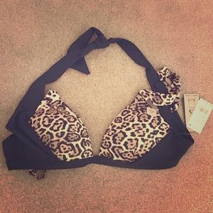 Kenneth Cole cheetah push up bikini top. 36C/34D